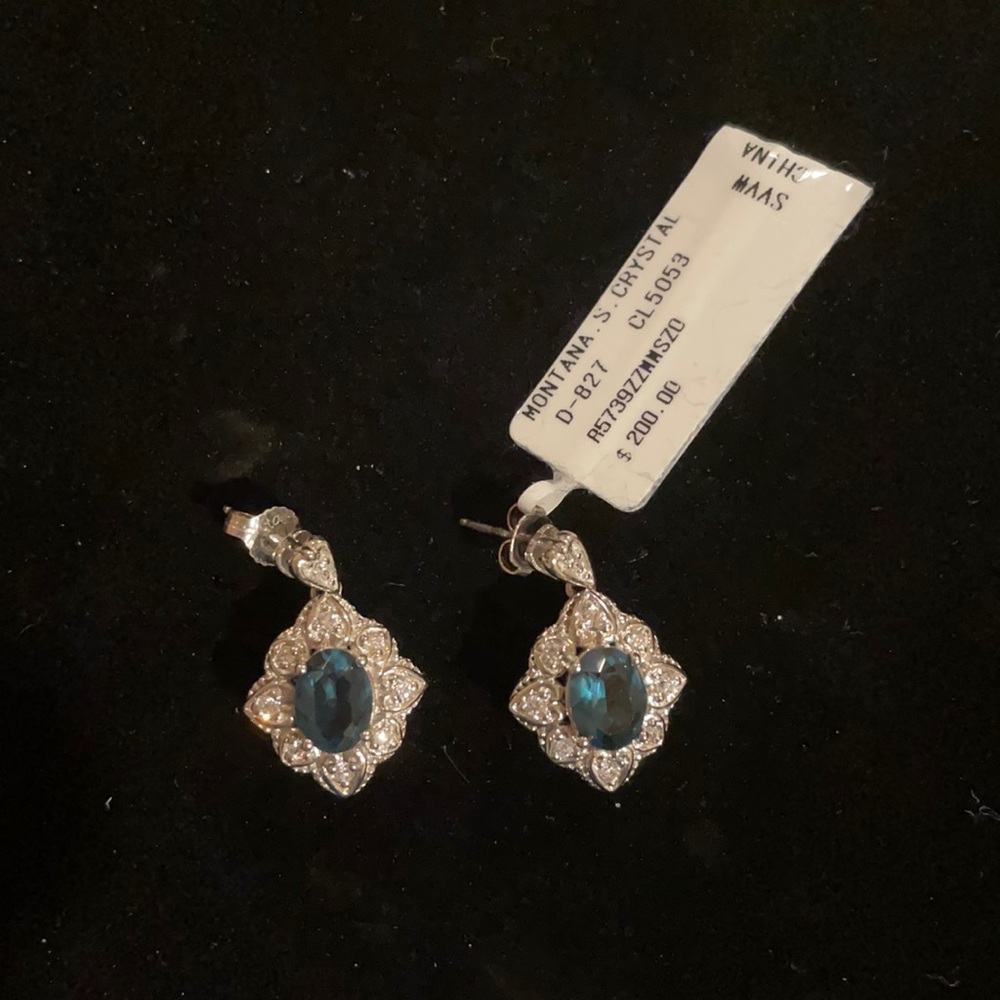 Vera Wang Montana Sapphire Crystal Earrings